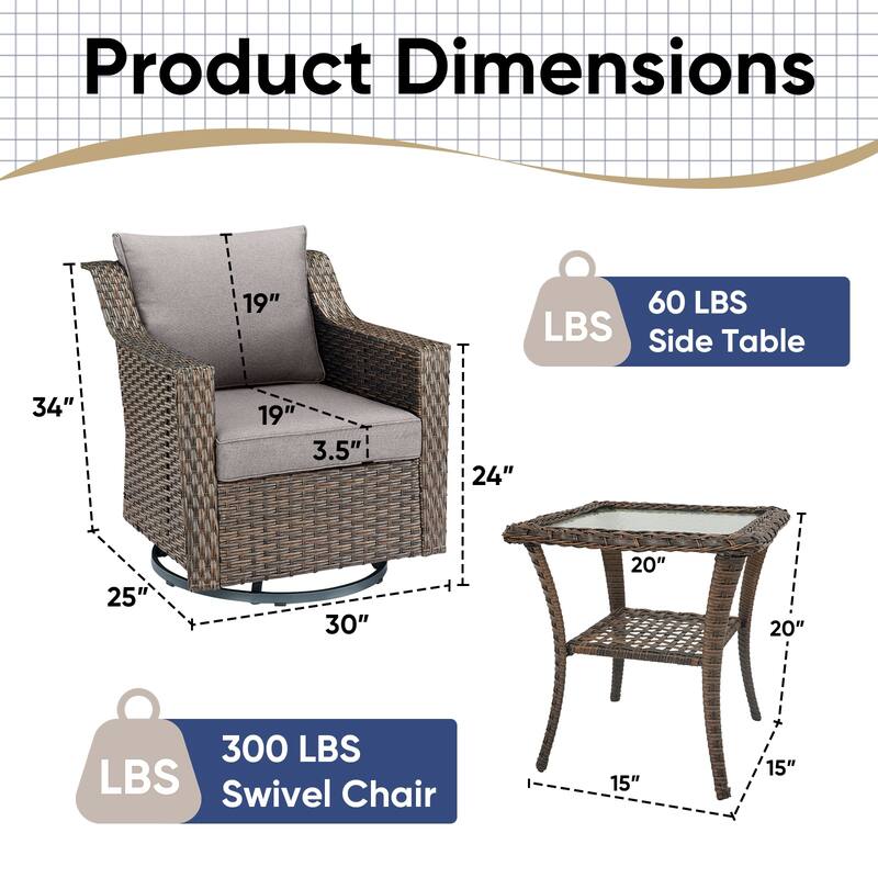 Outside Patio Sofa Chair Set with Cushions