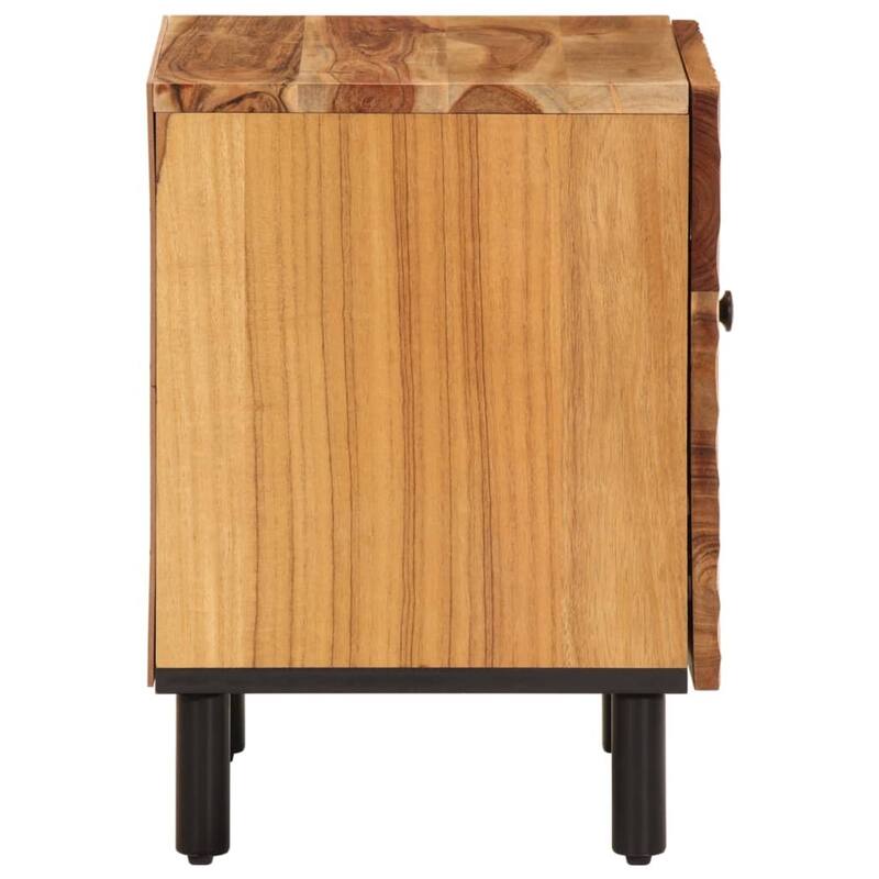 vidaXL Bedside Cabinet Accent Table Living Room Furniture Solid Wood Acacia - 13.0 x 15.7 x 18.1 in