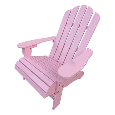 Pink Populus Wood Adirondack Chair with Wide Armrest and Sloped Seat - 14.76” W x 17.4” D x 23.62” H