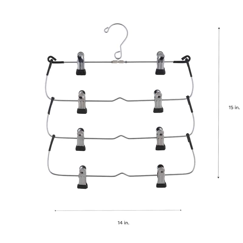 Organize It All 4 Tier Fold Up Skirt Hanger - 14"x0.5"x15"
