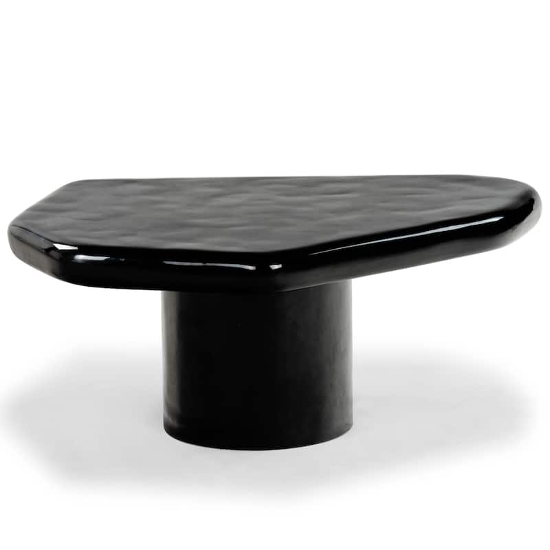 SAFAVIEH Couture Rhianna Concrete Coffee Table - 35"W x 28"D x 14"H - Black