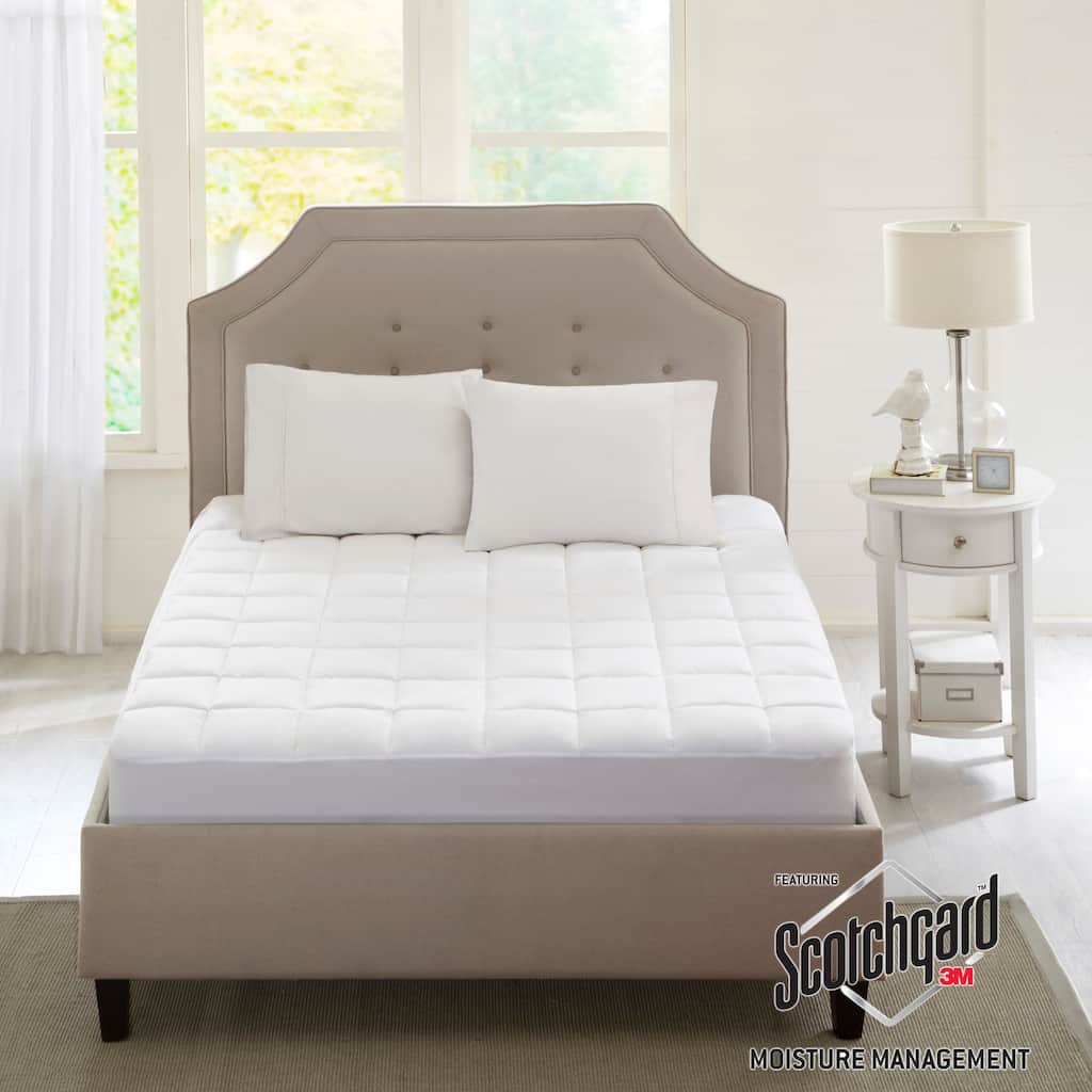 Montview 3M Scotchgard Microfiber Mattress Pad by Madison Park - White