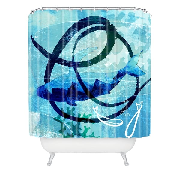 Deny Designs Barbara Chotiner Ocean Swirl Shower Curtain - Overstock ...