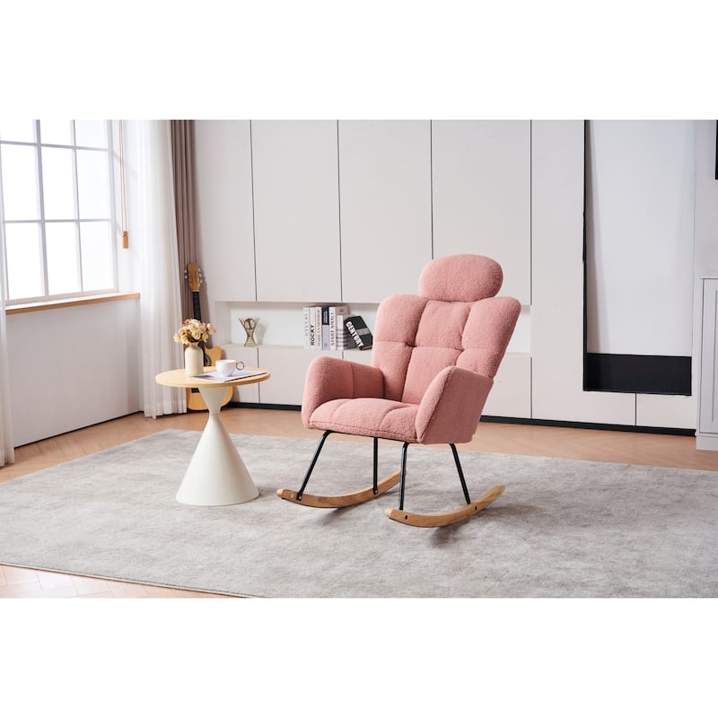 Upholstered Rocking Glider Chair Accent Armchair