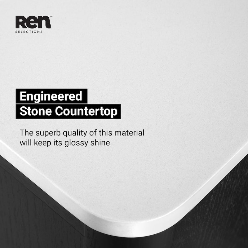 REN Selections Dario Freestanding Bathroom Vanity with Single Sink, Engineered Marble Countertop with Backsplash Included