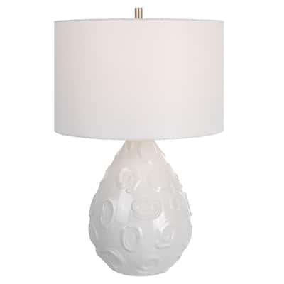 Uttermost Loop White Glaze Table Lamp - 16 W x 25 H x 16 D (inches)