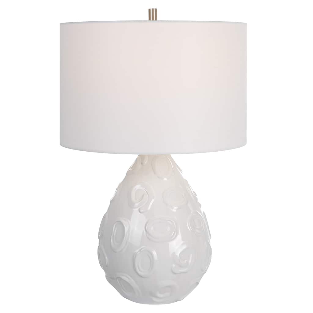 Uttermost Loop White Glaze Table Lamp - 16 W x 25 H x 16 D (inches)
