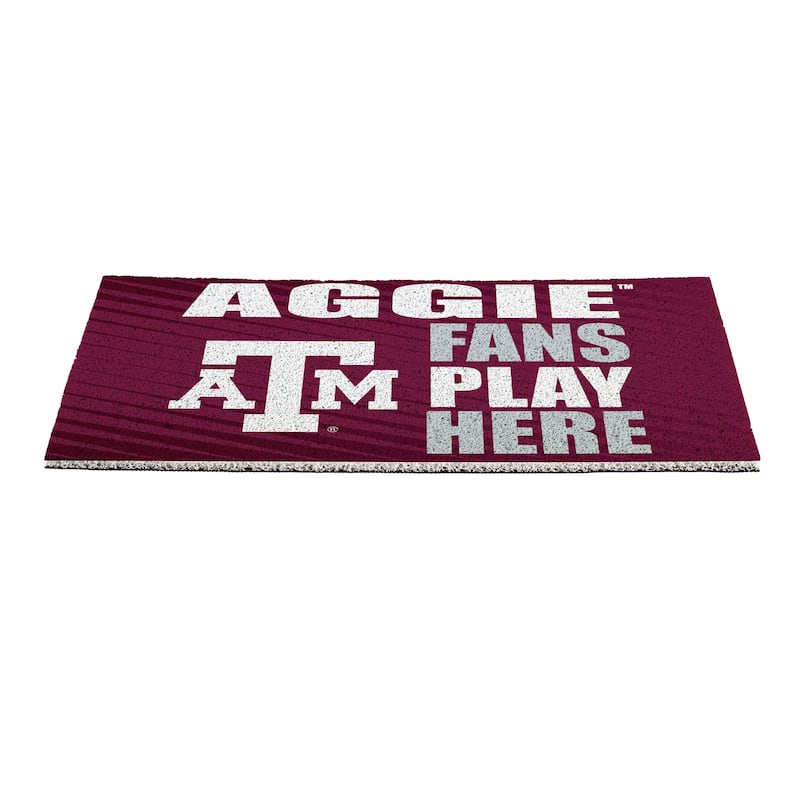 28 in. x 16 in. Texas A&M "Fans Play Here" PVC Door Mat