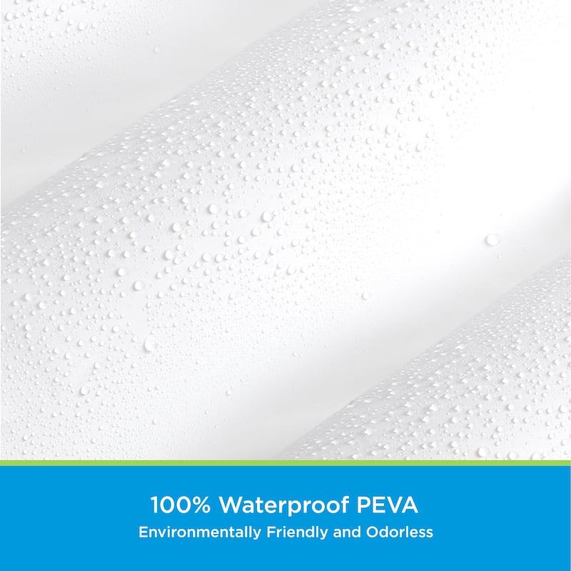 Kenney microCLEAN Antimicrobial Protection Medium Weight PEVA Shower Curtain Liner, 70" W x 72" H