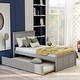 preview thumbnail 1 of 18, Twin Platform Bed with Trundle - Efficient Space-Saving Design Grey