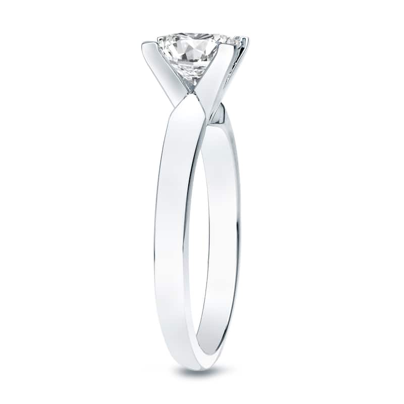 Auriya 14k Gold 1/2 carat TW Princess Cut Solitaire Diamond Engagement Ring (H-I, SI1-SI2)