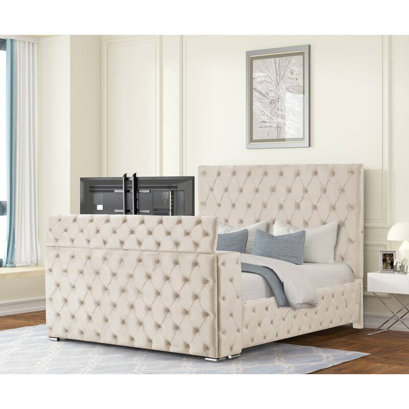 Encore King / Queen 4PC / 5PCS Bedroom Set in Beige / Black / Gray