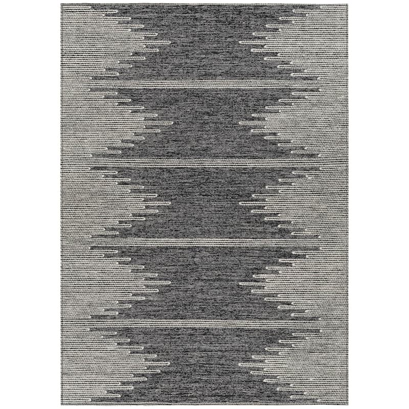 HomeRoots Abstract Transitional Rectangle Outdoor Rug