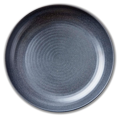 Brooklyn Charcoal Melamine Dinner Plate - 11" Everyday Dining Plate, Dishwasher Safe, 1.5" H, Charcoal Gray
