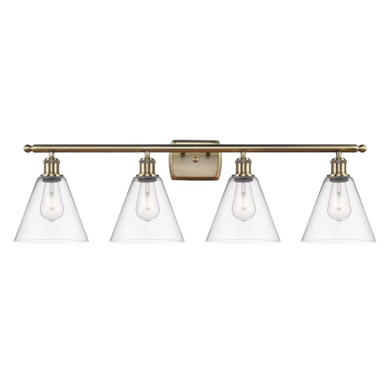 Innovations Lighting Berkshire - 4 Light 38" Bath Vanity Light - Clear/Antique Brass Finish