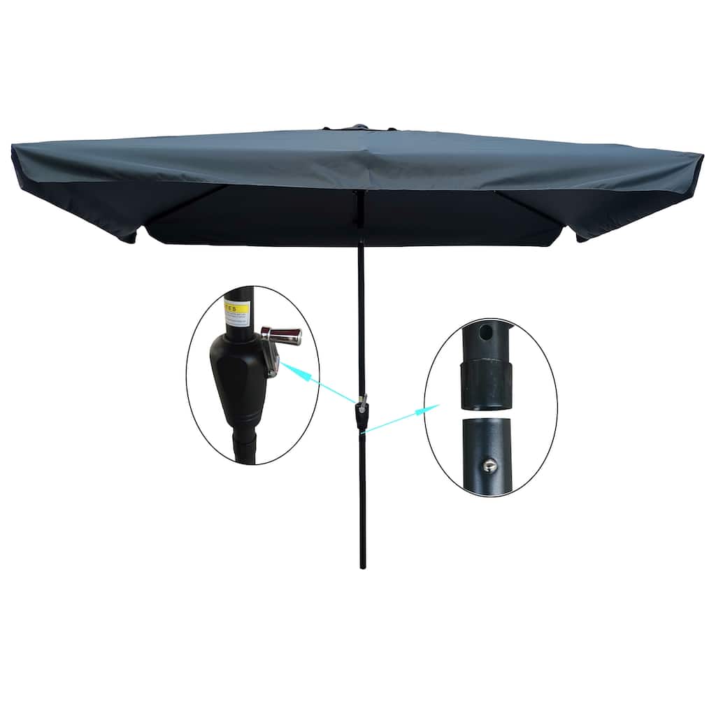 10x6.5ft Waterproof Patio Umbrella with Crank and Tilt for Outdoor Use