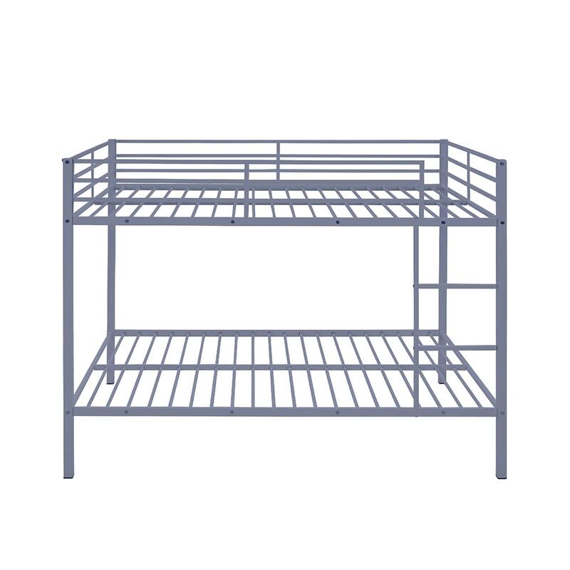 Heavy Duty Metal Bunk Bed, Built-In Ladder, Safety Rails, No Boxspring
