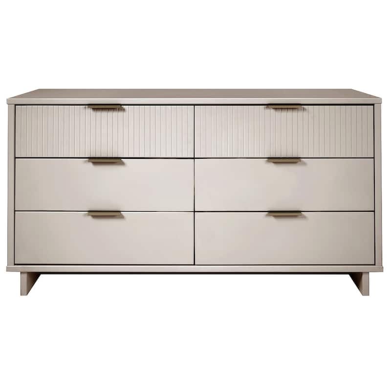 Manhattan Comfort Granville 55.07" Modern Double Wide 6 Drawer Dresser