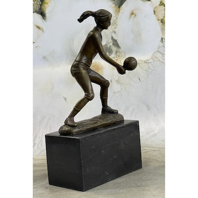 Girl Volleyball Olympic Sport Game Bronze Figurine Statue Hot Cast Sculpture Art