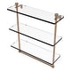 preview thumbnail 27 of 53, Allied Brass Foxtrot Collection 16 Inch Triple Tiered Glass Shelf with Integrated Towel Bar 16 - Brushed Bronze