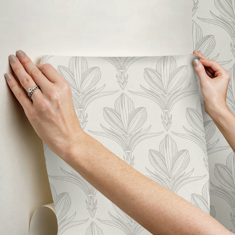 NuWallpaper Larkyn Grey Peel and Stick Wallpaper