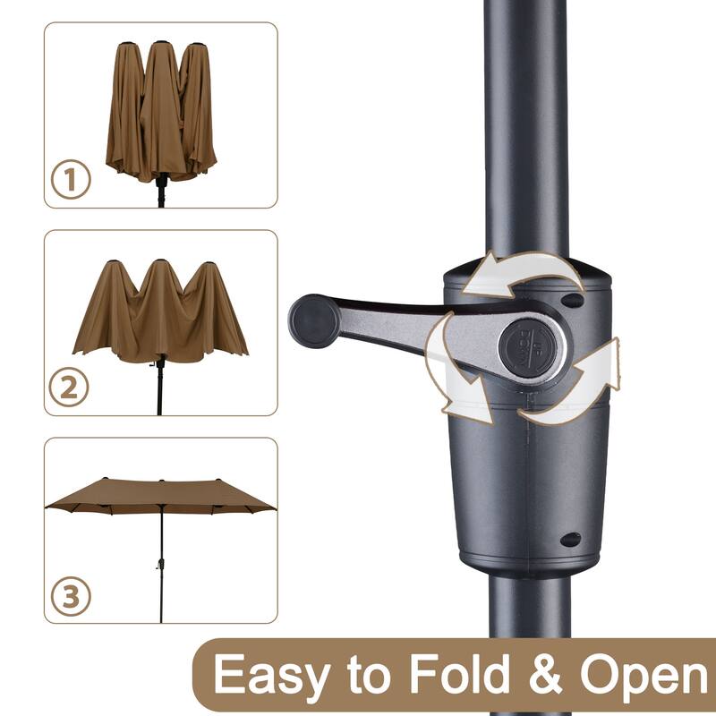 Autlaycil 13 FT Patio Umbrella with Sun Protection & Easy Crank