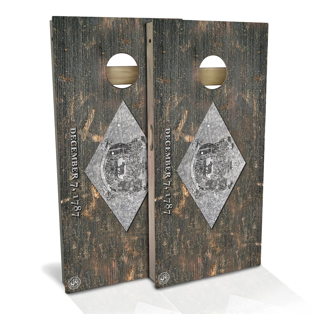 Delaware Flag Vintage Outdoor Cornhole Board Set