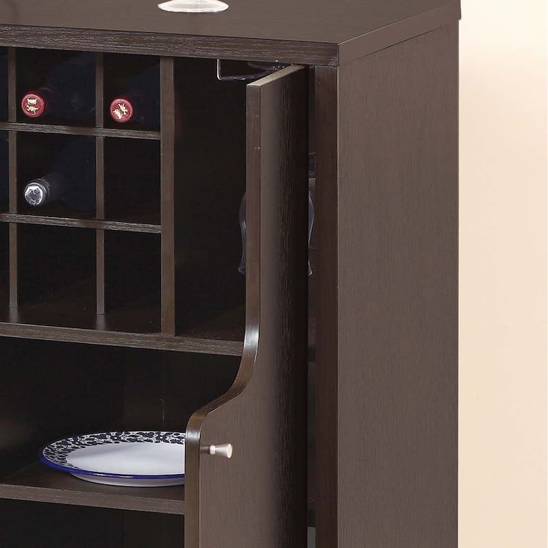 Wine Cabinet with Two Doors and Removable Wine Rack, Espresso