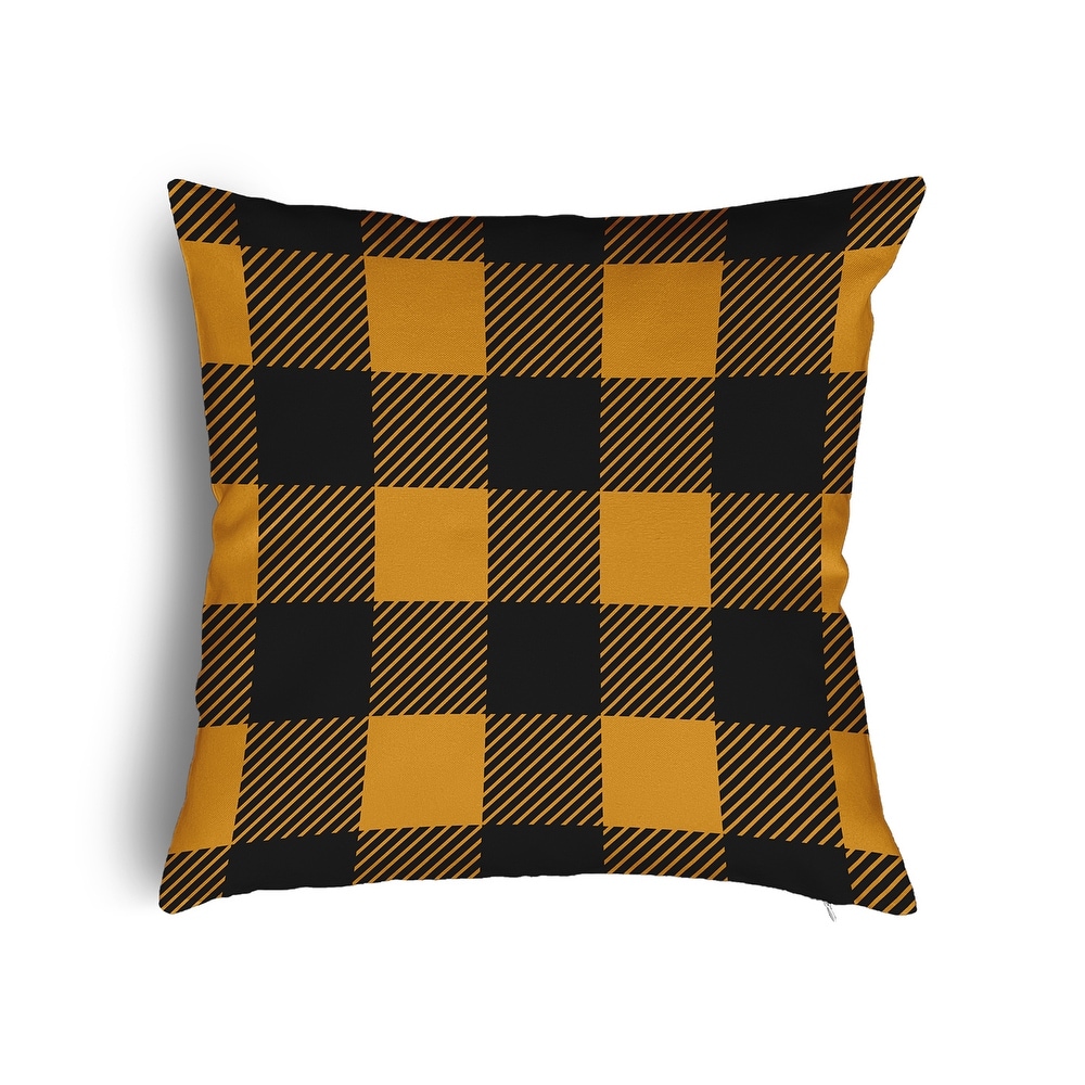 Yellow buffalo check store pillows