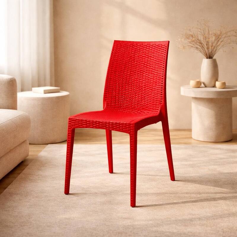 Mace Outdoor Wicker-Style Weather-Resistant and Stackable Dining Chair for Patios, Cafes, Indoor and Outdoor