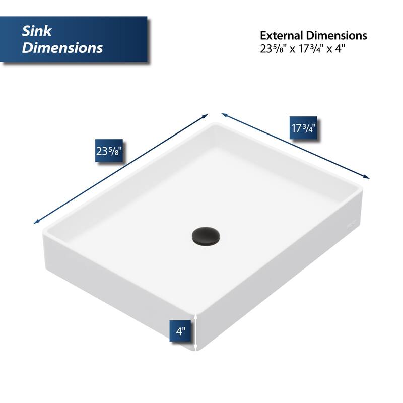 Karran USA SQS500 Sternhagen 23-5/8" Rectangular Quartz Composite