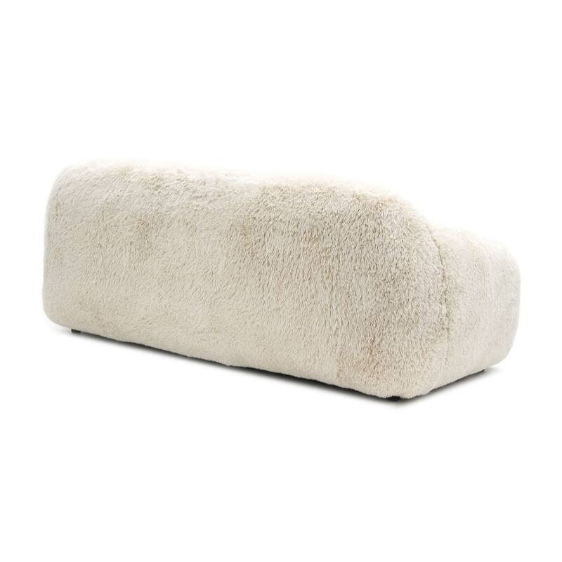 Furniture of America Cynra Modern 82-inch Faux Fur Sofa with Ball Pillow
