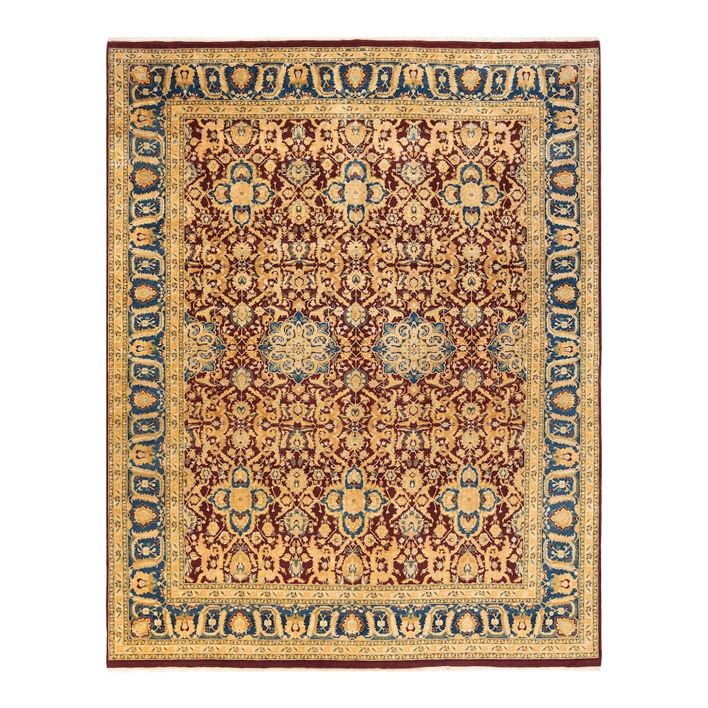 Overton Handknotted Wool Traditional Oriental Red Area Rug - 9' x 12'