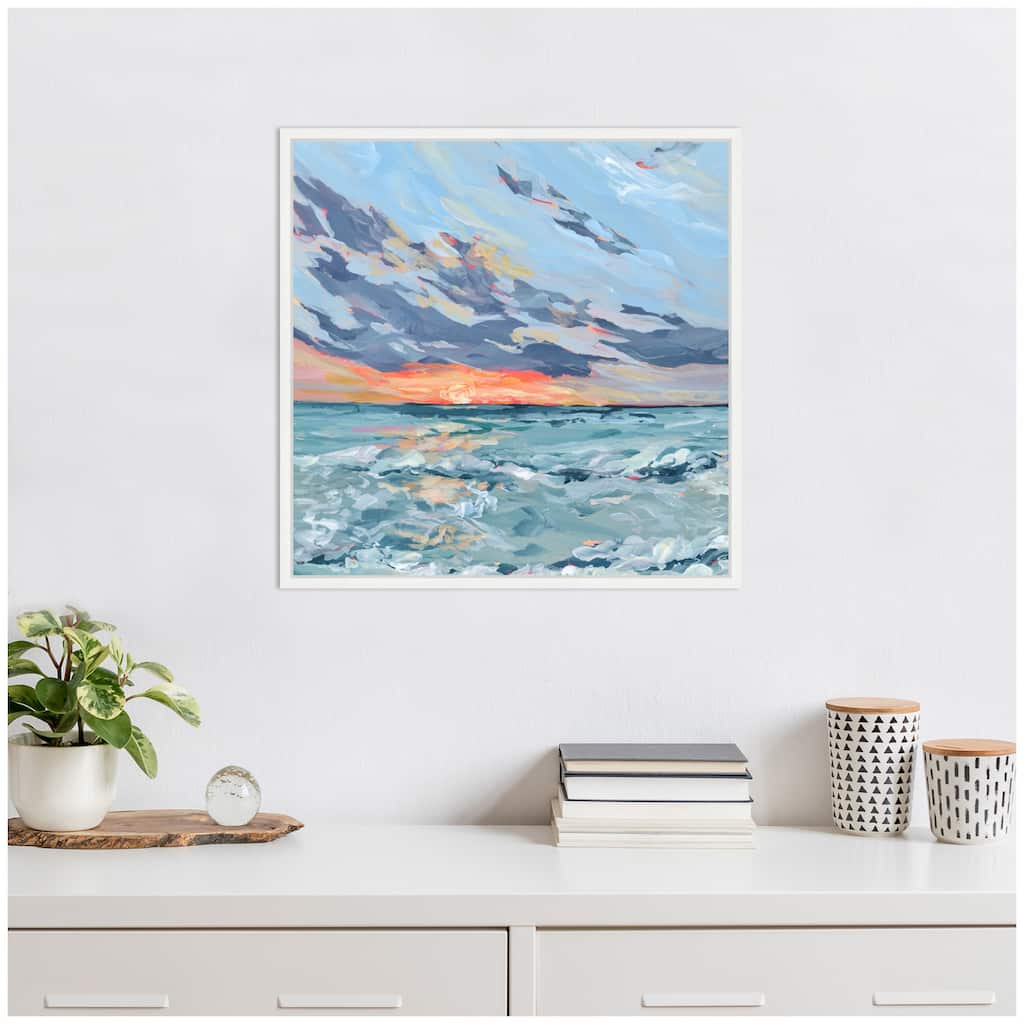 Kate and Laurel Sylvie Anna Maria Island Florida Framed Canvas by Emily Kenney