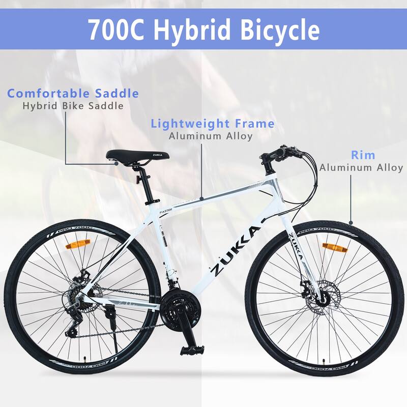 21 Speed Hybrid bike Disc Brake 700C Road Bike For men women's City