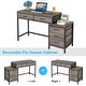 preview thumbnail 25 of 56, Computer Desk with 5 Drawers, Reversible Writing Desk with File Cabinet Printer Stand