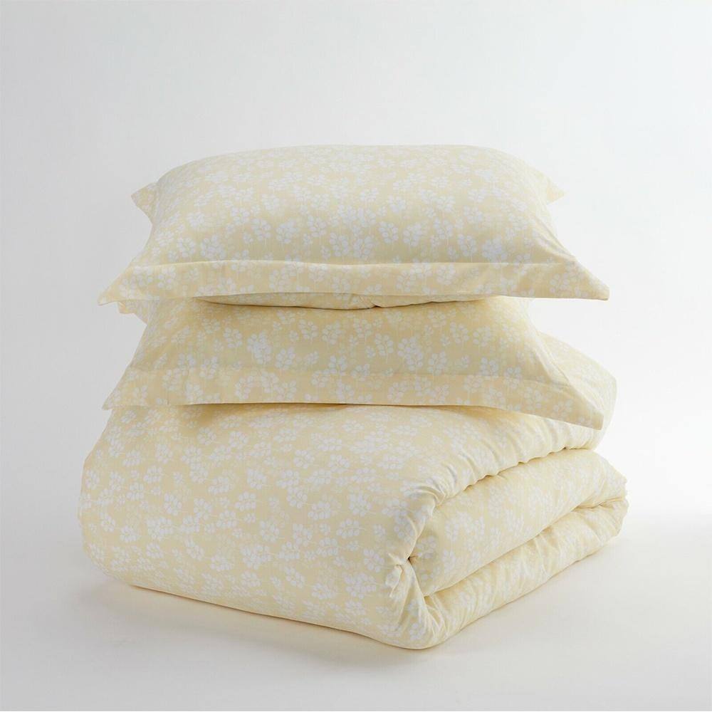 3pc Full/Queen Wheatfield Patterned Duvet Cover Set Ivory Bed Bath