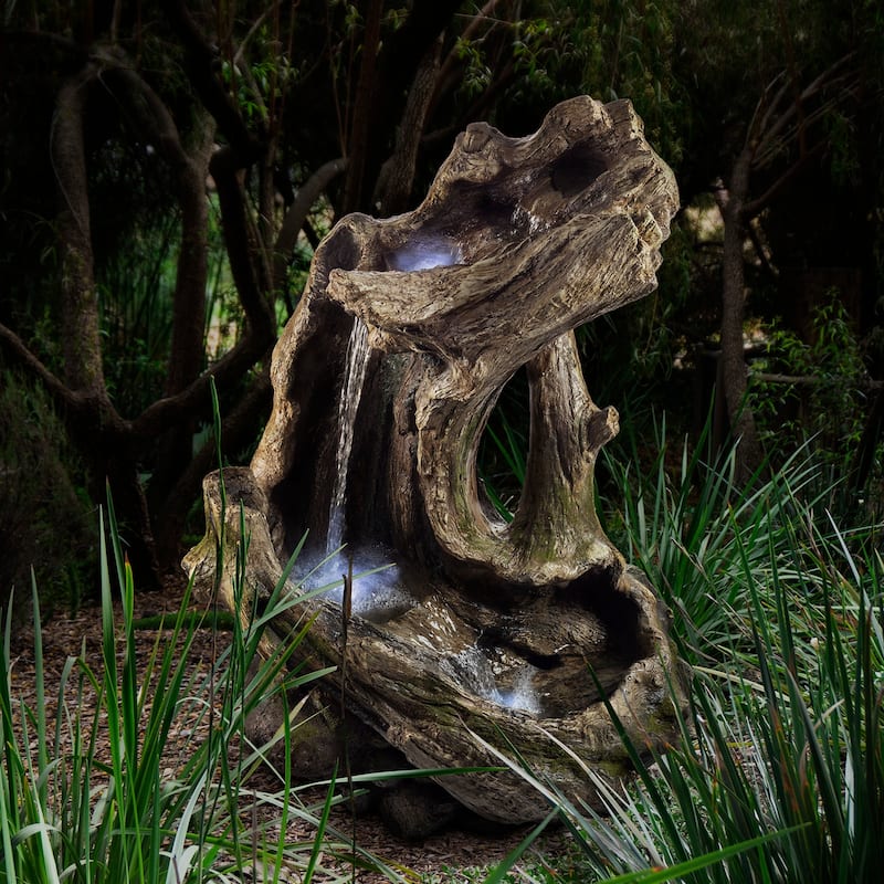 Curved Log Rainforest w/ LED light
