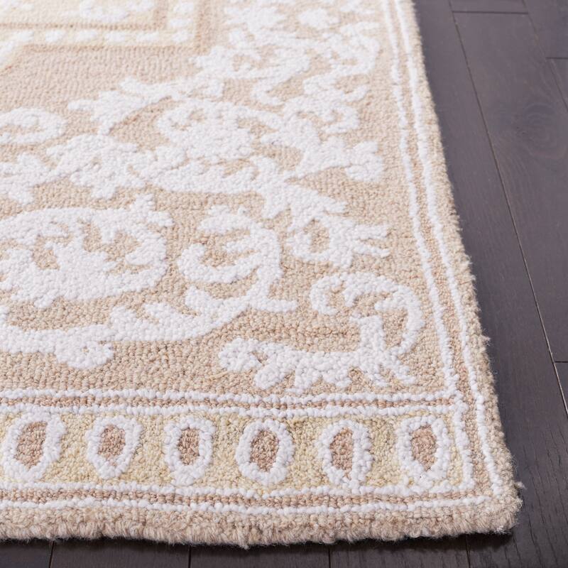 SAFAVIEH Handmade Abstract Kiyomi Medallion Wool Rug