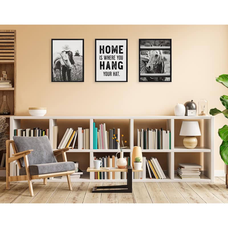 Kate and Laurel Sylvie Home Hat Framed Canvas by The Whiskey Ginger