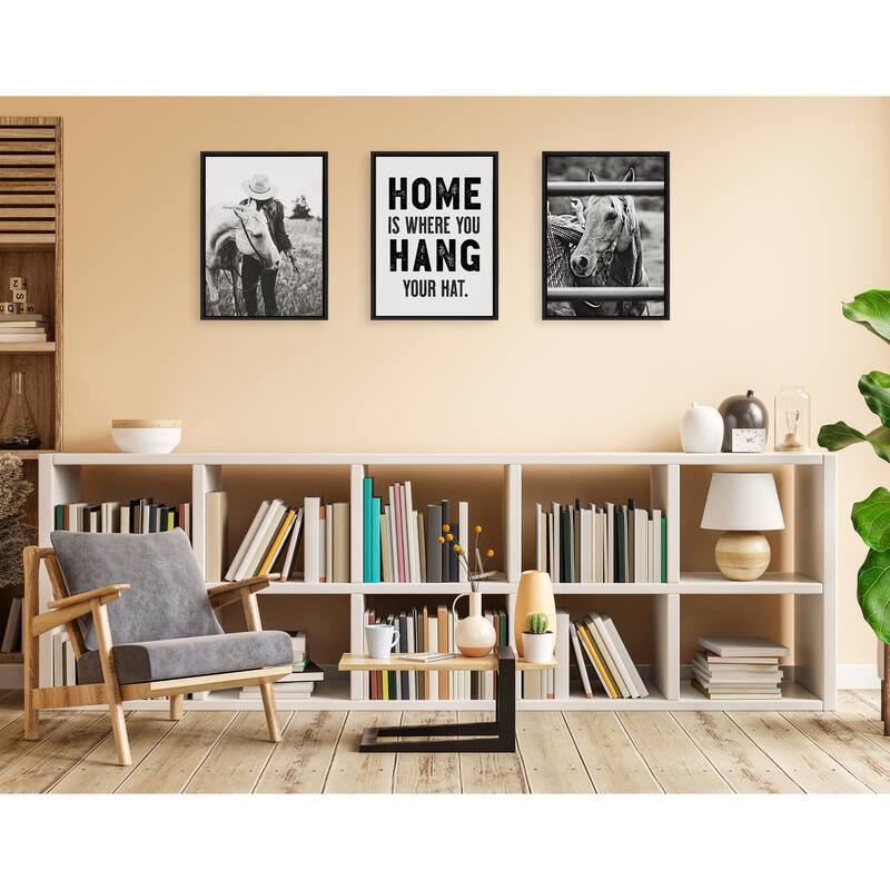 Kate and Laurel Sylvie Photo Silver Horse Framed Canvas by The Whiskey Ginger