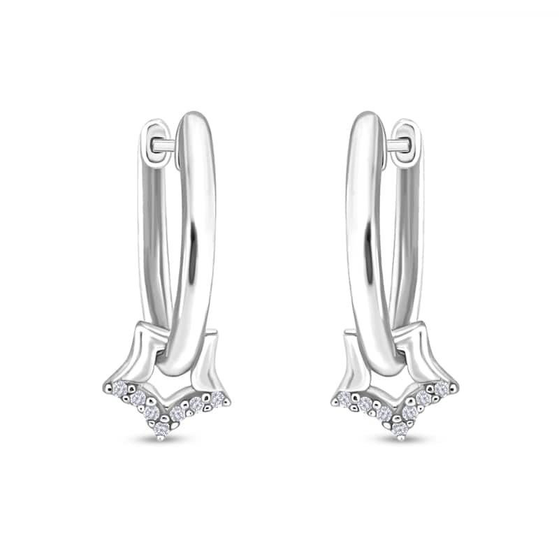 1/20 Cttw Natural Diamond Sterling Silver Earrings