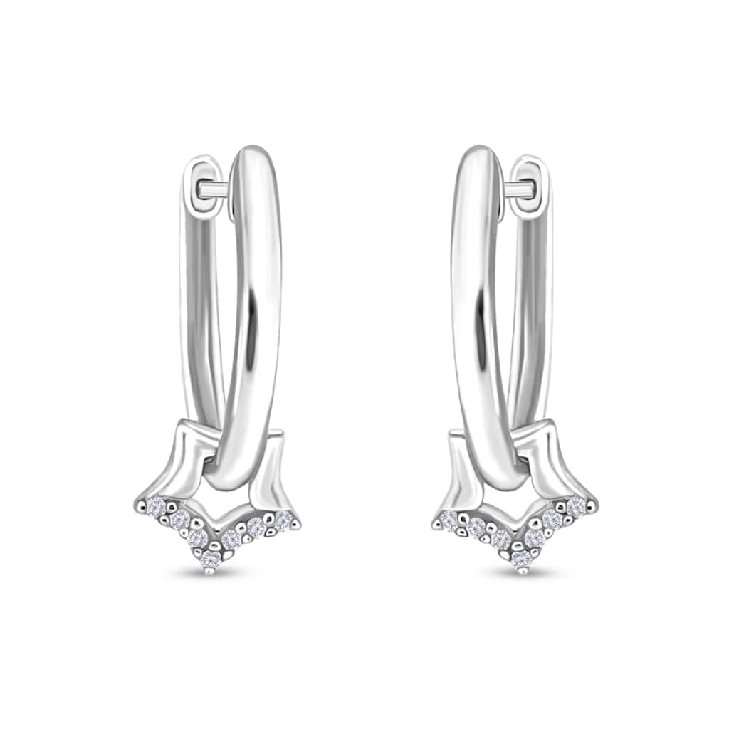 1/20 Cttw Natural Diamond Sterling Silver Earrings