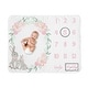 preview thumbnail 1 of 4, Woodland Bunny Girl Baby Monthly Milestone Blanket - Blush Pink Mint Green and Grey Boho Floral Watercolor Rose Flower Forest