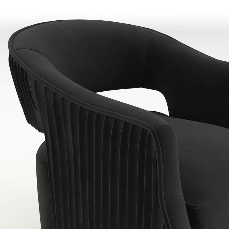 SEYNAR Modern Glam Velvet 360 Degree Swivel Open-Back Accent Armchair