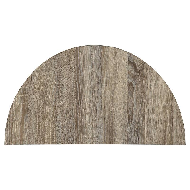 Davis Grey Oak and Grey Half Moon Console Table with Bottom Shelf