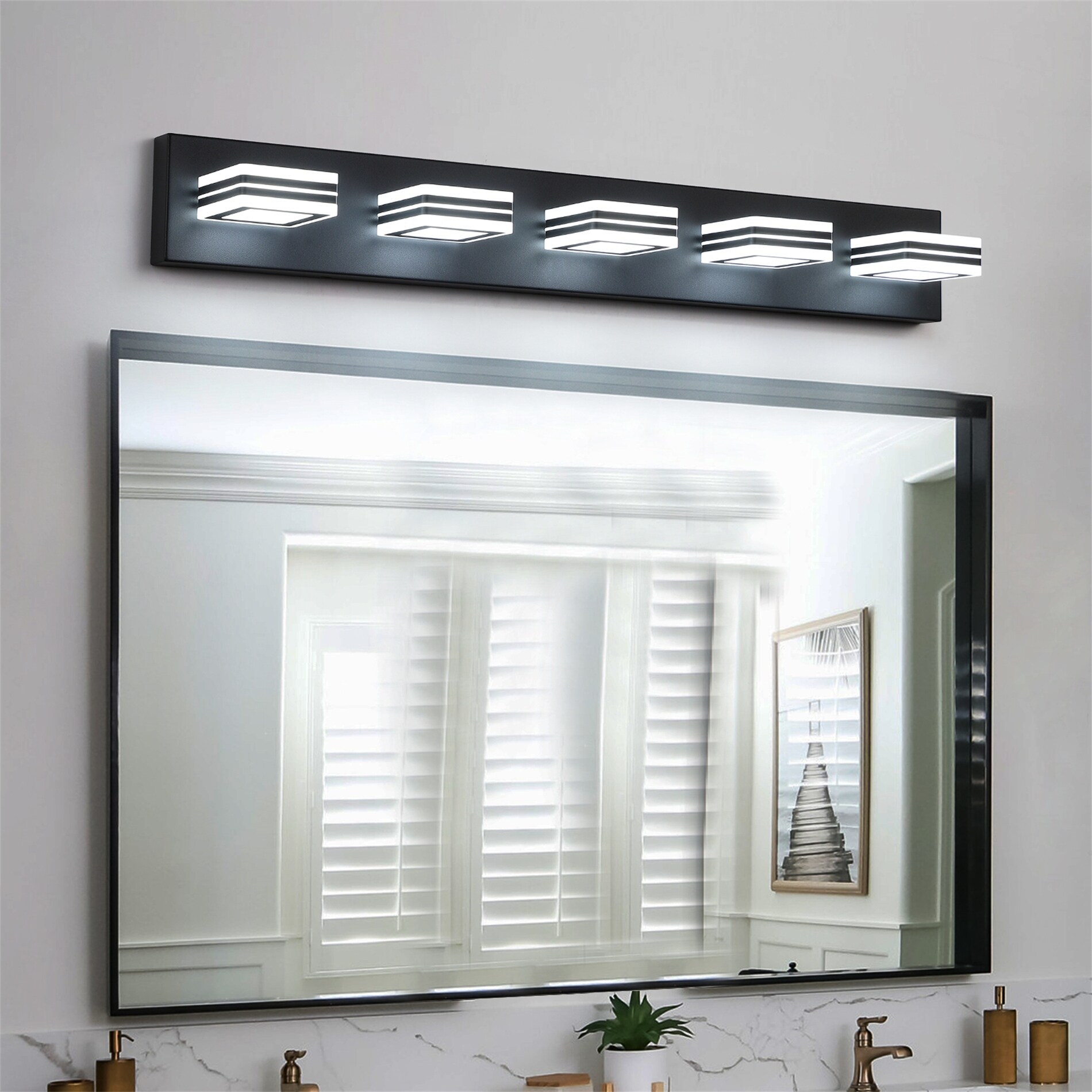 Matte black top bathroom vanity lights