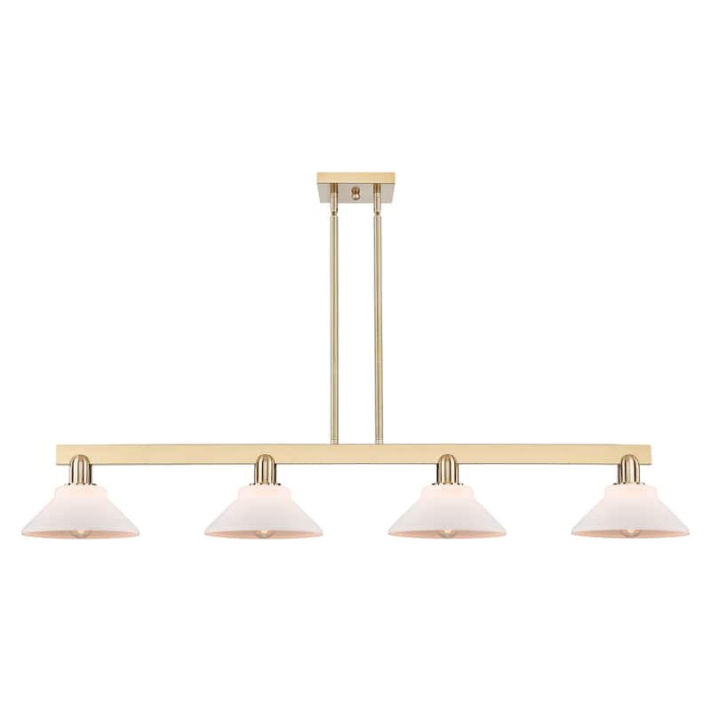 Innovations Lighting Endless Possibilities Arcadia - Orwell - 4 Light 51" Stem Hung Island Light - Antique Brass Finish