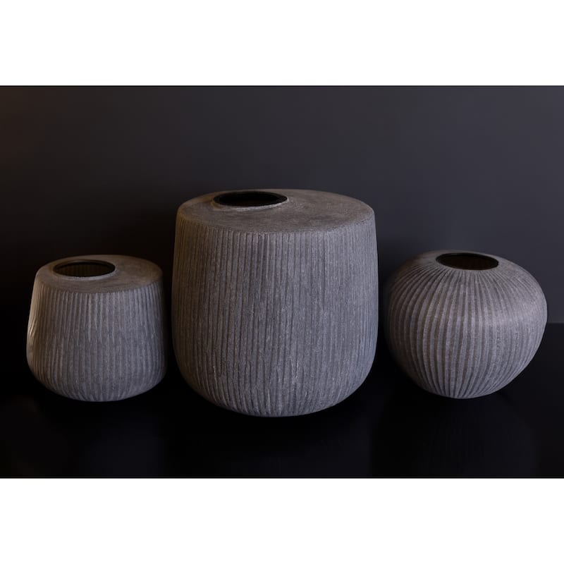 Appy Vase Med. Smoke Brown Dia 13.75" -ST - Smoke Brown - Smoke Brown