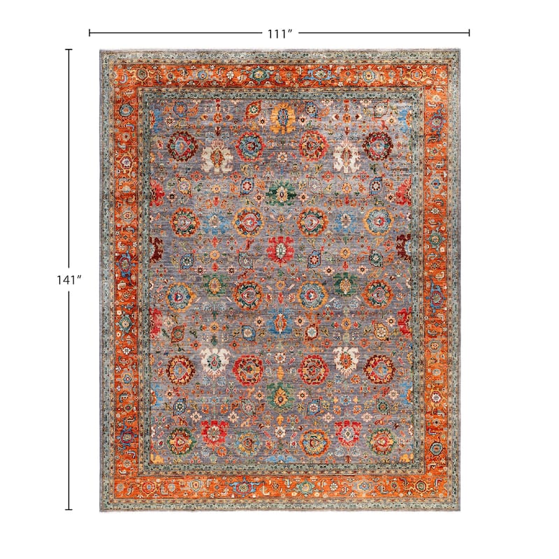 Serapi One-of-a-Kind Hand-Knotted Area Rug - Gray - 9' 3" x 11' 9"